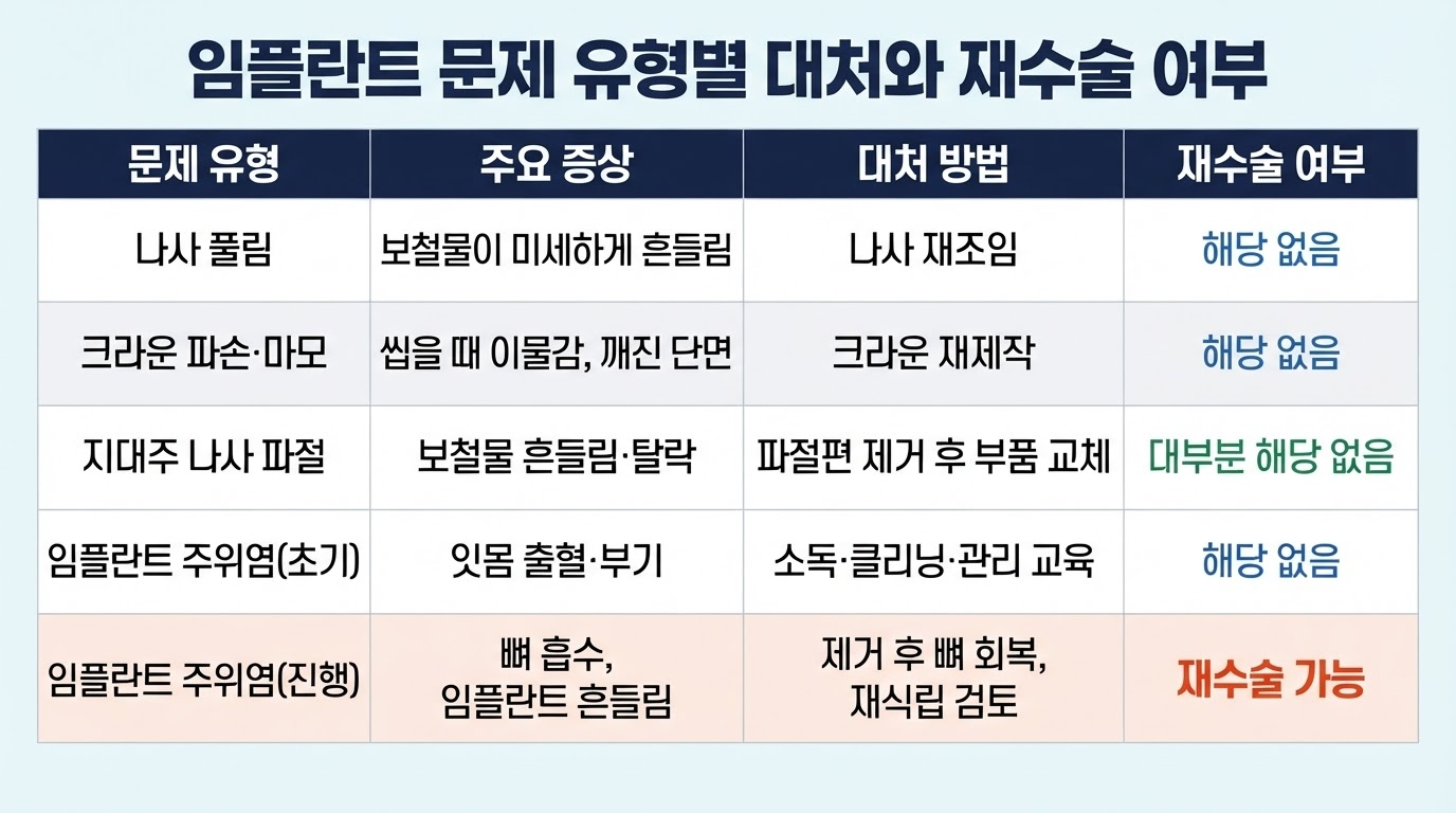 임플란트 재수술, 오래 쓰면 필수일까 | 서울365치과 블로그 임플란트 재수술, 오래 쓰면 필수일까